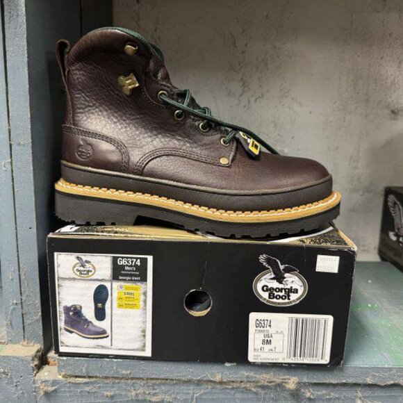 Georgia Boot Men’s “Georgia Giant” Work Shoes – Size 8 M (Model G6374) - Picture 1 of 3